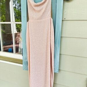 NWT NOOKIE Nude sequin strapless midi Dress